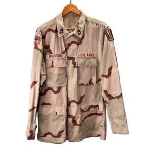 US Army Desert Camouflage Coat Battle Uniform BDU size M Long